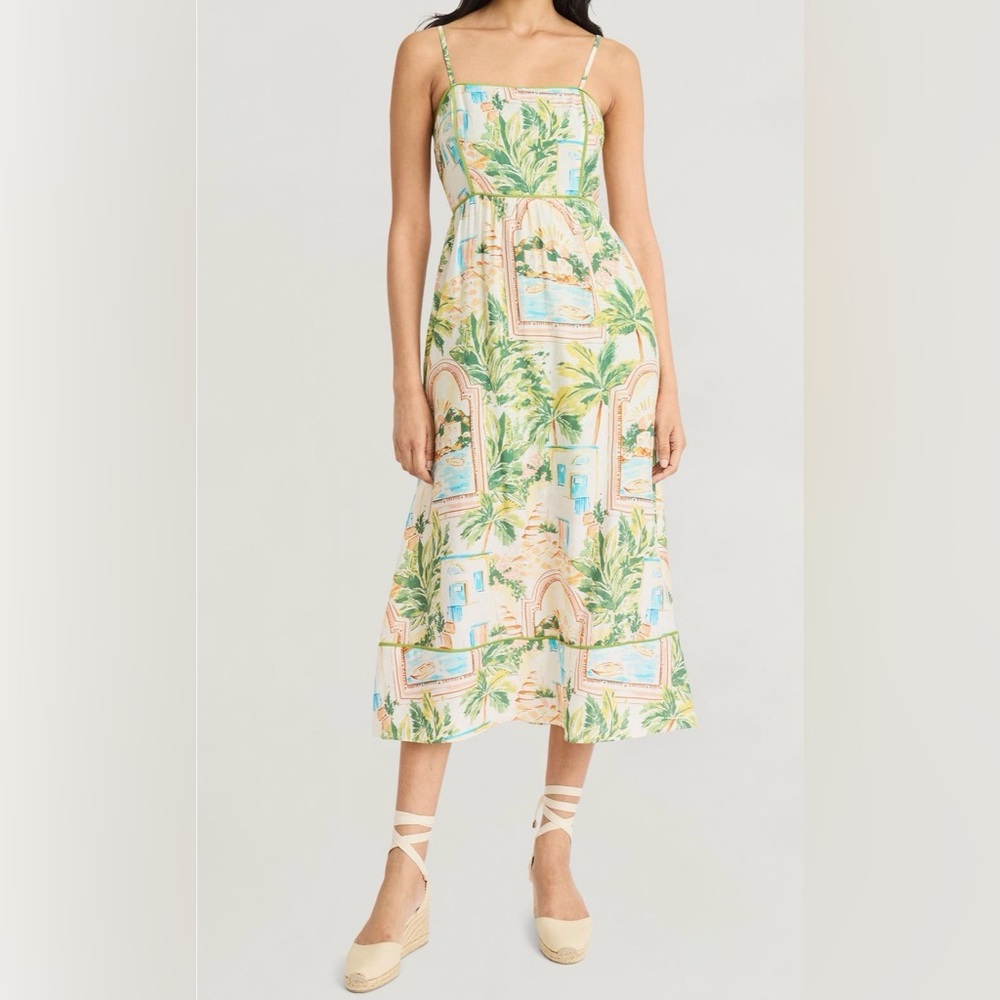 The Good Journey Tropical Print Midi  SunDress Size 8 NWT
